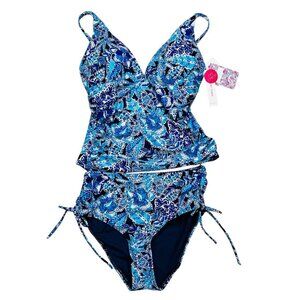 Stella Parker Small Tankini Swim Suit Floral Tropical Shapewear
